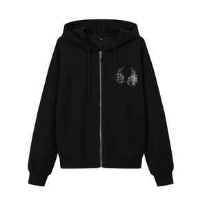 Logo personnalisé Rhinestone Ensemble sweat-shirt et pantalon de survêtement Femmes Casual Full Zip up Hoodie Rhinestone - Product Image 5