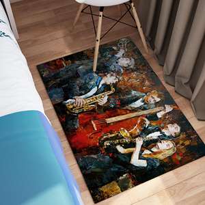 Jazz Musicians <b>Painting</b> Rug, Cello Rugs, African Rug, Music Rugs, Classic Rug, 3D Printed Rug,Chenille Rug - Product Image 4