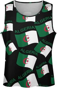Drapeau de l'Algérie Débardeur musculaire pour homme Débardeur d'entraînement personnalisé Gym Fitness Débardeur décontracté vierge sans manches Méthode de tissage tissé - Product Image 3