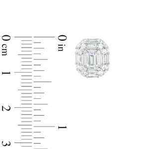 Mode <span class=keywords><strong>clignotant</strong></span> 14K certifié Gia or <span class=keywords><strong>blanc</strong></span> <span class=keywords><strong>2</strong></span>.Ct émeraude-Cut Lab-Created Diamond Frame boucles d'oreilles - Product Image 2