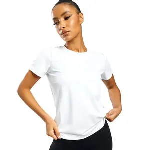100% コットン半袖セクシークロップトップ女性Tシャツプラスサイズ高品質カスタム印刷OEM