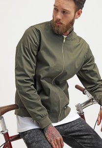 Chaqueta Cortavientos de Nylon para Hombre, Color Sólido, Cierre Completo, Cuello Alto, Estilo Bomber, Chaqueta Varsity de Béisbol, Ropa Urbana - Product Image 4