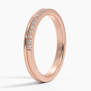 Elegante anillo fino apilado de oro rosa de 14 quilates, diseño minimalista de lujo, joyería al por mayor certificada IGI clásica - Product Image 1