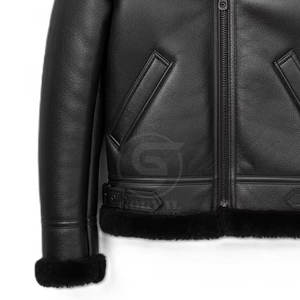 High Quality <b>Shearling</b> Leather <b>Jacket</b> Customized Logo Design Winter <b>Jacket</b> Fashion Clothing <b>Shearling</b> Leather <b>Jacket</b> For <b>Men</b> - Product Image 5