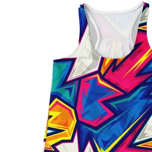 Débardeur court en polyester respirant à séchage rapide, imprimé en relief personnalisable, haute qualité, multicolores, style urbain pour femmes - Product Image 2