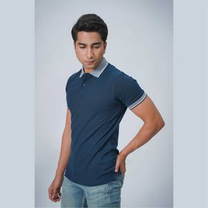 เสื้อโปโลแขนสั้นสำหรับผู้ชายผ้าโพลีเอสเตอร์ผ้าคอตตอนพิมพ์ลายกอล์ฟแห้งเร็วระบายอากาศได้ดี - Product Image 5