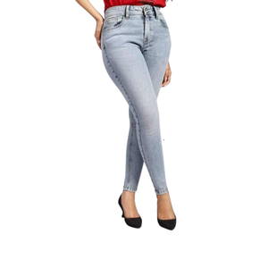 Dernier modèle Pantalon long élastique à taille haute décontracté à la mode Pantalon crayon en denim slim extensible pour femmes Jeans Couleur personnalisée - Product Image 2