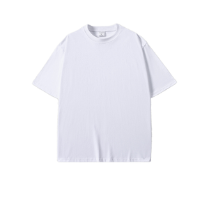 Custom Logo 380gsm Summer Breathable <b>Men's</b> Cooling Ice <b>Silk</b> Solid Short Sleeve Regular Fit Canvas Fabric T-<b>Shirt</b> - Product Image 5