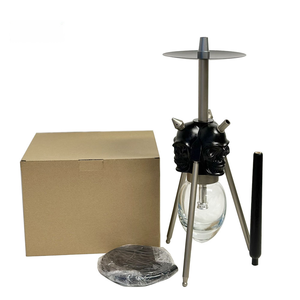 Set de Hookah de Aluminio de 47 cm con Diseño de Trípode y Tres Cabezas de Calavera, Kit Completo de Shisha para Bares y Salones - Product Image 1