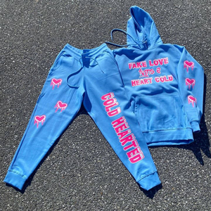 Conjunto de Sudadera con Capucha y Pantalones Deportivos Estampados Personalizados, Mezcla de Algodón, Ropa Urbana de Dos Piezas, Hecho a Medida para Hombre y Mujer - Product Image 2