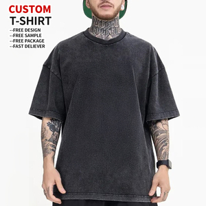 Camiseta Oversize de Algodón Grueso, Estilo Vintage con Lavado Ácido, Camisetas Urbanas con Estampado Gráfico Personalizado, Camiseta de Hombre de Alta Calidad - Product Image 1