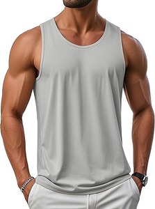 เสื้อกล้ามพรีเมียมสำหรับผู้ชาย ไซส์ XL ผ้าฝ้ายผสมสแปนเด็กซ์ ระบายอากาศ กันลม ป้องกันรังสียูวี ต้านเชื้อแบคทีเรีย แห้งเร็ว คอกลม สำหรับฤดูใบไม้ผลิ - Product Image 6