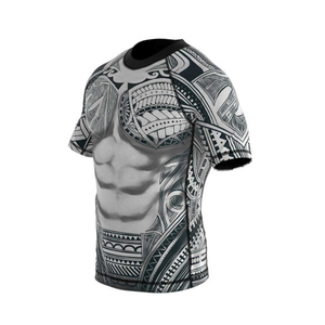 Camiseta de Compresión Personalizada para MMA, BJJ, Jiu Jitsu, de Secado Rápido, Media Manga, Absorbe la Humedad, UPF50, Transpirable, 100% Poliéster CREST - Product Image 6