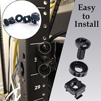 JSCREW Ensemble de vis de fixation M6 pour cages de montage en rack, pour armoires serveur et panneaux de brassage, galvanisé noir