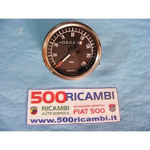 Instrumento Abarth para Fiat 500 y 126 CRUSCOTTO, Base Negra de 80 mm, Medidor CONTACHILOMETRI, Artículo No en Stock - Product Image 1