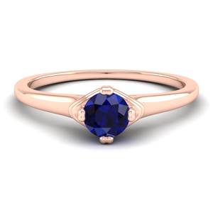 Anillo de Compromiso Exclusivo REYES de Plata de Ley 925 con Moissanita, Alta Calidad, Corte Redondo, 0.5 Quilates, Gema de Zafiro Azul - Product Image 5