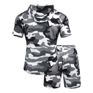 OTM ชุดสั้นสำหรับผู้ชายชุดกางเกงขาสั้นผ้าฝ้ายคุณภาพสูงชุดเสื้อยืดลำลองดีไซน์ใหม่สำหรับฤดูร้อน - Product Image 3