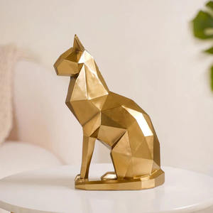Statue d'animal en laiton figure debout chat Unique Table décorative pièce maîtresse bureau idée cadeau Unique - Product Image 2