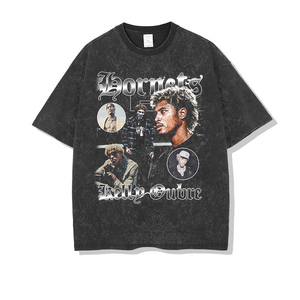 Camisetas de lavado ácido transpirables de calidad superior 2024 venta al por mayor de hombres en camisas de lavado ácido de talla grande sostenibles - Product Image 5