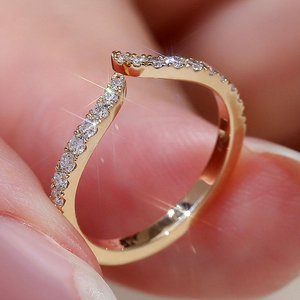 Bague ouverte en or jaune 18k 14k 10k avec diamant de laboratoire, faite à la main, personnalisée, bijoux de mode, bagues de fiançailles, cadeau de <span class=keywords><strong>mariage</strong></span> pour femmes - Product Image 1