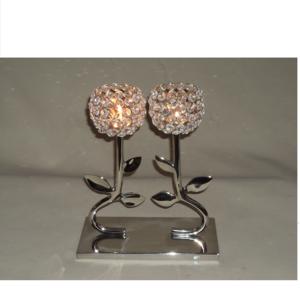 Candelabro Decorativo para el Hogar, Hotel, Bodas y Fiestas, Estilo Real, Decoración de Mesa, Acabado Antiguo, Portavelas Votivo con Cuentas de Cristal - Product Image 1