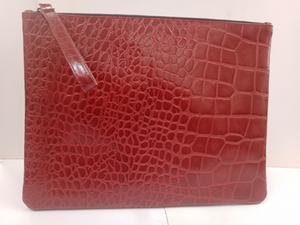 REAL LEATHER FLAT <b>ZIP</b> <b>POUCHES</b> (Patterned/Embossed Leather) - Product Image 2