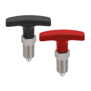 Perno de Indexación de Acero Inoxidable K1124 con Manija en T y Tuerca de Bloqueo M12x1.5 D6 Forma B, Poliamida Roja para Fijación Industrial - Product Image 5