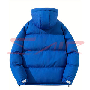 Men's Casual Canvas Zipper Puffer Jackets Customizable New Arrival <b>Top</b> Design Lightweight Winter <b>Bubble</b> Waterproof Hood Plus - Product Image 2