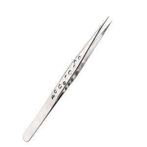 Pince à cils professionnelle en acier inoxydable Outil de maquillage antistatique non magnétique avec pointe pointue pour l'extension des cils - Product Image 2