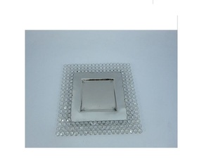 Placa de cargador de forma redonda pulida con espejo de acero inoxidable de diseño clásico para decoración de bodas - Product Image 3