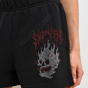 Custom Black <b>Girls</b> Sweat <b>Shorts</b> Ultimate Comfort Rhinestone Sweat <b>Shorts</b> Designer Style Rhinestone Sweat <b>Shorts</b> - Product Image 3