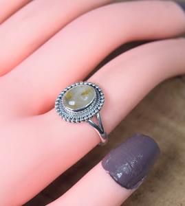 Anillo Clásico de Plata de Ley 925 para Mujer, con Gema de Rutilo Dorado, Estilo Boho, Hecho a Mano, Regalo para Mamá - Product Image 2