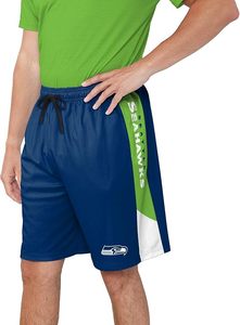Pantalones Cortos Deportivos Ligeros de Poliéster Duradero con Franja Lateral Azul Verde de los Seattle Seahawks, 100% Poliéster - Product Image 2