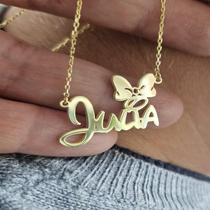 Collana Personalizzata con Ciondolo a Lettera in Acciaio Inox Placcato Oro, <span class=keywords><strong>Gioielli</strong></span> <span class=keywords><strong>Personalizzati</strong></span> per Donne, Vendita all'Ingrosso - Product Image 2