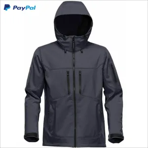 Windproof waterproof breathable plain softshell jacket, soft shell jacket, softshell coat with removable hood for men and women