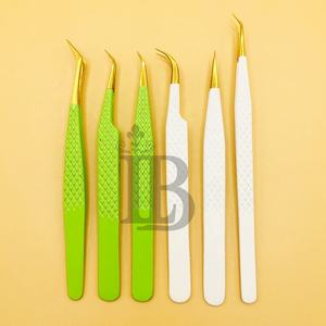 Nouveautés : Pinces à extensions de cils en acier inoxydable durable, design personnalisé, logo privé, courbées pour l'isolation - Product Image 3