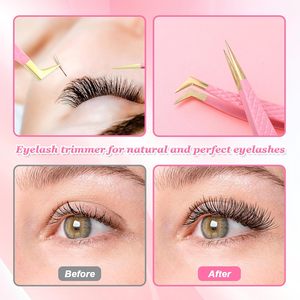 Juego de Pinzas para Pestañas de Acero Inoxidable Rosa con Punta Recta y Curva para Aplicación Precisa de Extensiones de Pestañas, Servicio OEM - Product Image 3