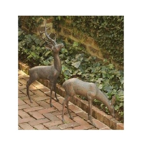 Suministros de decoración para eventos, escultura de Reno antiguo hecha a mano, estilo Vintage fundido, juego de renos de Navidad, decoración del hogar - Product Image 1