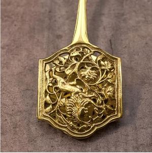 คีมคีบทองเหลืองทำด้วยมือคีมพับอเนกประสงค์สำหรับทำอาหารและย่างวัสดุทองแดงทนทาน - Product Image 4