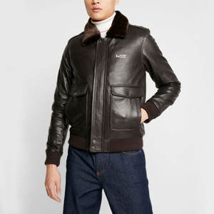 OEM Manufactured Light <b>Weight</b> <b>Men</b> Leather Jackets / Custom Botton Closure <b>Men</b> Leather Jackets - Product Image 1