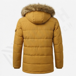 Warm Thicken Parka <b>Jacket</b> Custom Water Resistance Men's Sherpa <b>Lined</b> Winter Coats Thermal Outdoor Heavy Duty Puffer Outerwear - Product Image 2