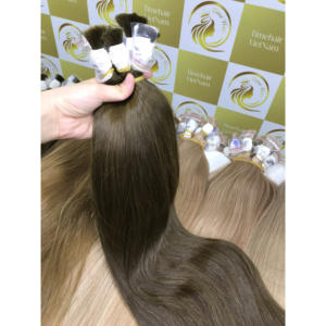 Extensions de cheveux vierges russes européennes de haute qualité de couleur foncée froide directe d'usine - Product Image 2