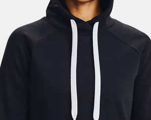 Sweat-shirt à capuche pour femme avec logo personnalisé, décontracté, coupe ample, épais, moelleux, couleur unie, badge à sequins sur le devant - Product Image 5