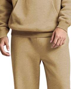 Ensemble survêtement en molleton beige camel pour homme, sweat-shirt à capuche décontracté d'hiver, pantalon de survêtement, streetwear pour homme - Product Image 6