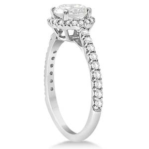 Anillo de Compromiso Halo con Moissanita de 1.50ct y Detalles de Diamantes en Oro Blanco de 14K - Product Image 3