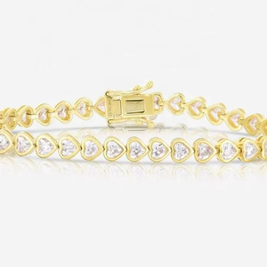 10K 14K Plaqué Or Hiphop Bijoux 3mm 4mm 5mm Glacé Laboratoire Cultivé Diamant Tennis Chaîne Colliers - Product Image 3