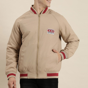 Vestes bomber pour hommes de haute qualité, col montant, logo sur le devant, service OEM, personnalisées, vente en gros - Product Image 2