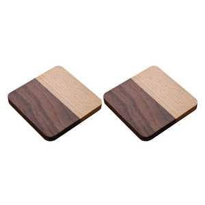 Tapis de tasse de restaurant Tampons et sous-verres en bois en gros Sous-verres à thé carrés classiques en noyer Cuisine à domicile - Product Image 5
