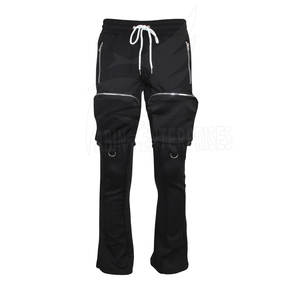 Pantalones deportivos informales OEM para hombre, pantalones de Jogger de algodón suave, ligeros, rectos, personalizables, logotipo personalizado medio, pantalones apilados en blanco - Product Image 1