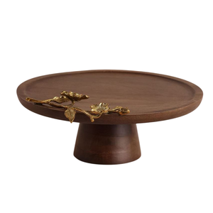 Soporte para Pastel de Madera Hecho a Mano de Alta Calidad, Diseño Floral Lateral Único, Apto para Lavavajillas, Soporte para Servir en Mesa, ROSHAN HANDICRAFTS - Product Image 2